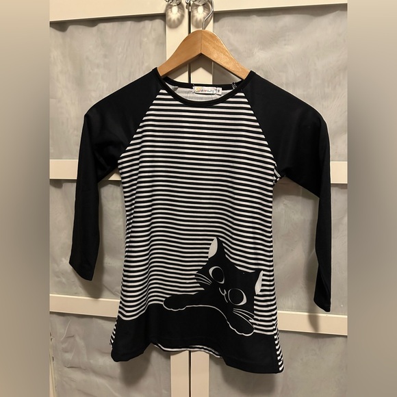 Sunshine Swing Black and White Striped 2 piece outfit - Picture 1 of 5